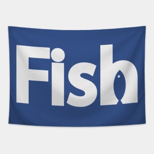 Fish artistic text design Tapestry