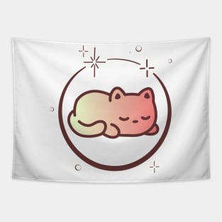 Cute Cat Kitten Kitty in Space Galaxy Tapestry