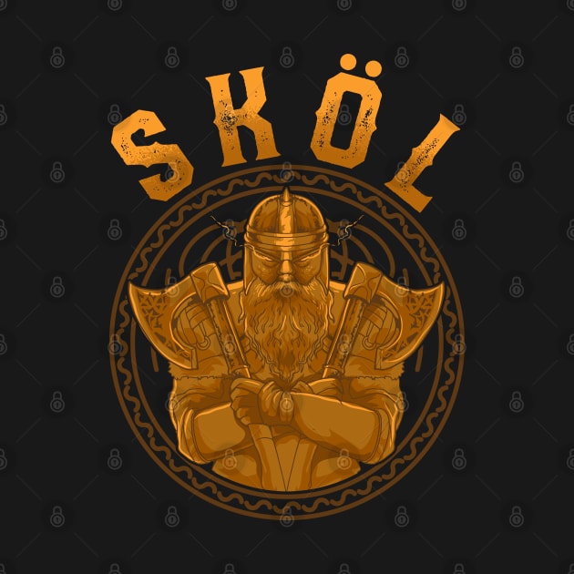 Skol Nordic Scandinavian Warrior Viking Helmet Viking Gifts by Proficient Tees