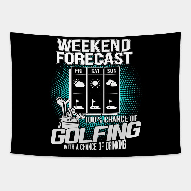 Weekend Forecast Golfing Tapestry by golf365