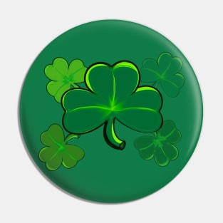 Clover pattern Shamrock - green three leaf clover shamrock. Irish gifts 2022 Pin