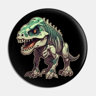 Spooky Scary Chibi T-Rex Isometric Dinosaur Pin