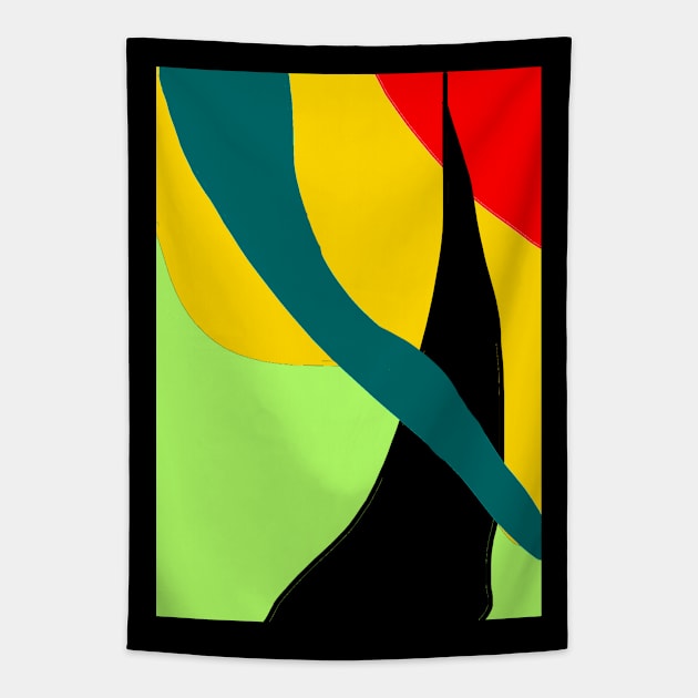 Geometric Shapes Cubist Art | Abstract Art Design Tapestry by Gizi Zuckermann Art