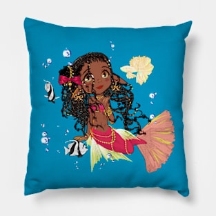 POC Red and Yellow Mermaid Pillow