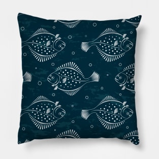 Flounders pattern blue Pillow