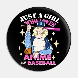 Funny Women Loves Playing Baseball Baseballer Sports Athlete Pin