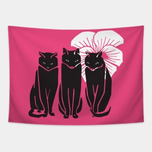 Three black cats Tapestry