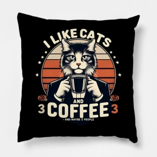 I like cats and coffee Pillow