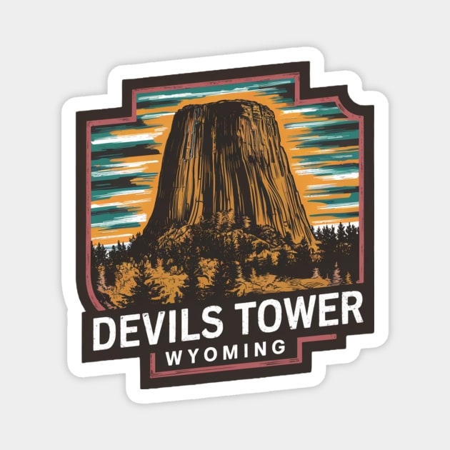 Devils Tower National Monument Wyoming Magnet by Perspektiva