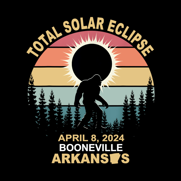 Solar Eclipse 2024 Bigfoot, April 8 2024, Astronomy, Celestial, Retro Eclipse Event 2024 by artbyhintze