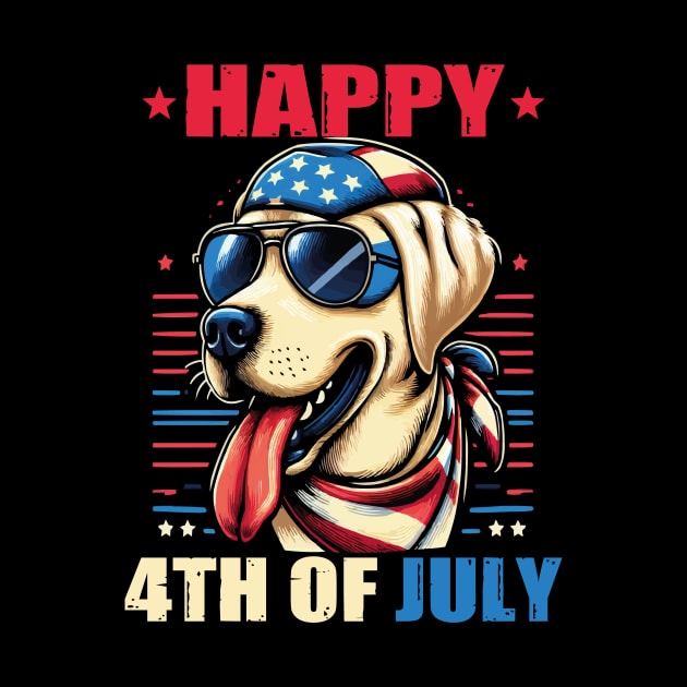 Happy 4th of July Patriotic American Labrador Retriever USA by JUST PINK