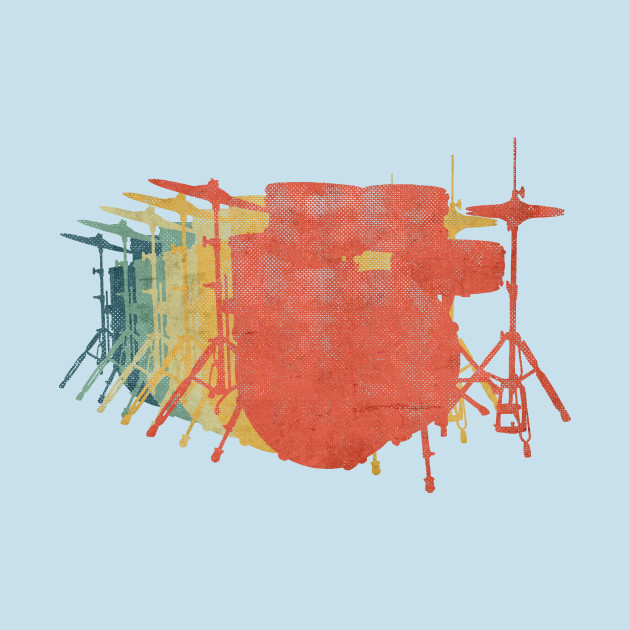 Discover Drums Drumset Retro Vintage Color - Drums - T-Shirt