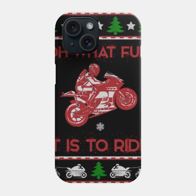 Rider Ugly Christmas Sweater Gifts For Biker Motorcycle Phone Case by uglygiftideas