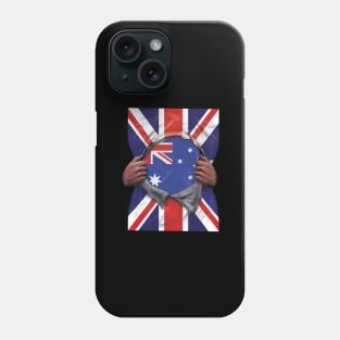 Australia Flag Great Britain Flag Ripped - Gift for Australian From Australia Phone Case