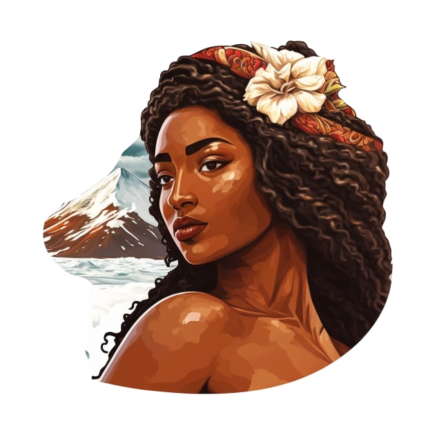 Poli'ahu Hawaiian Goddess of Snow Mauna Kea Illustration Mythology by peachycrossing