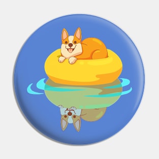 Corgi in the pool Pin