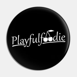 Playfulfoodie logo in white Pin