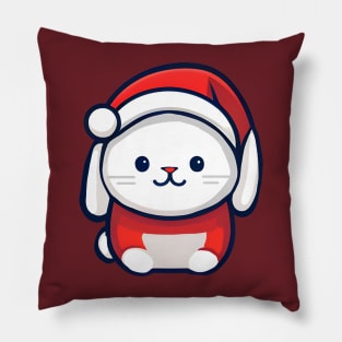 Christmas funny bunny Pillow