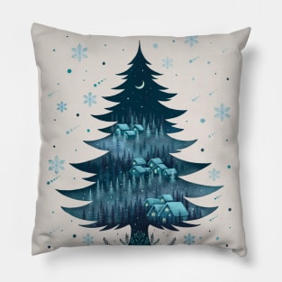 Silent Night Forest Pillow