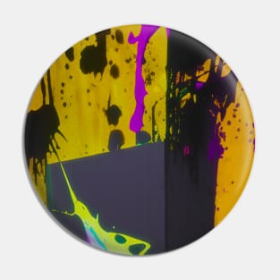 Yellow Black Pink Paint Splatter Pin