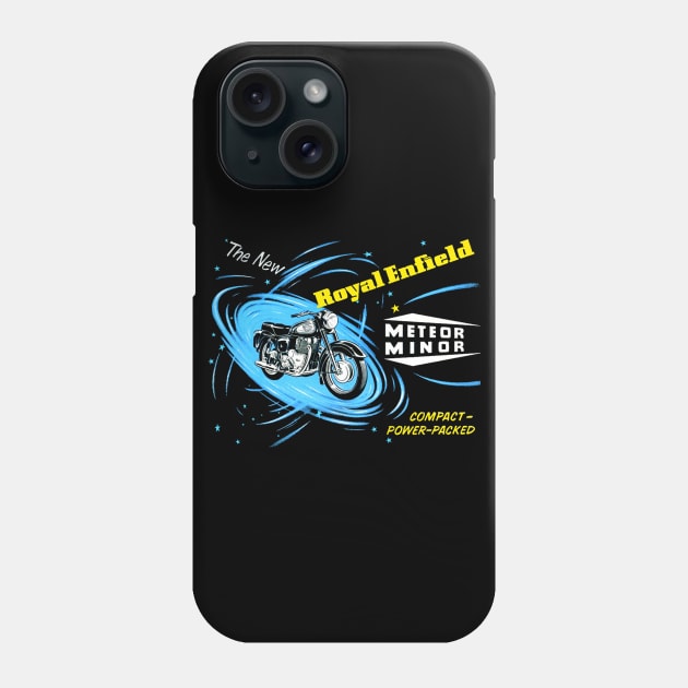 Vintage Royal Enfield Meteor Minor Motorcycle Phone Case by MotorManiac