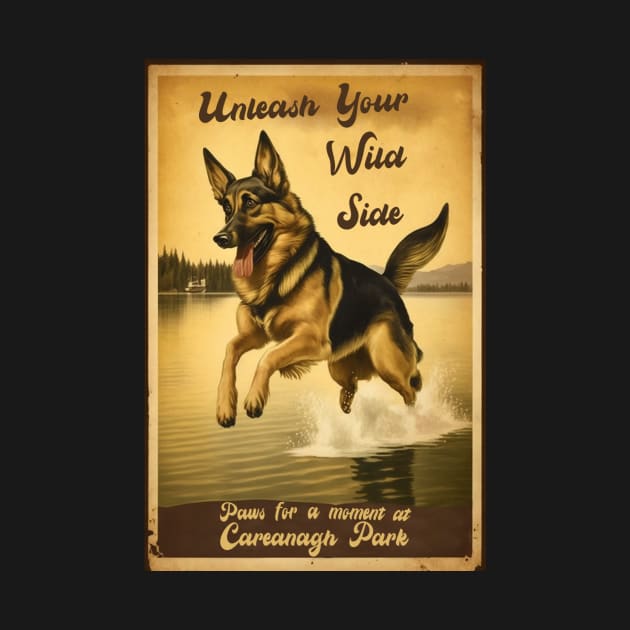 Vintage German Shepherd Design by RichieDuprey