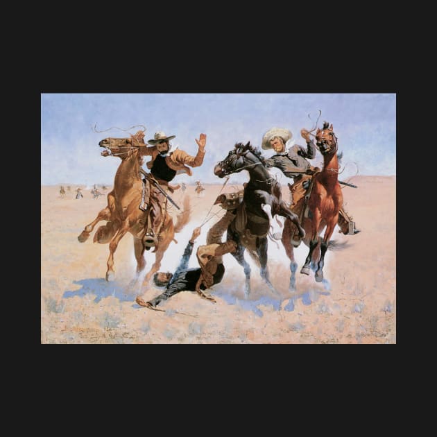 Aiding a Comrade by Frederic Remington by MasterpieceCafe