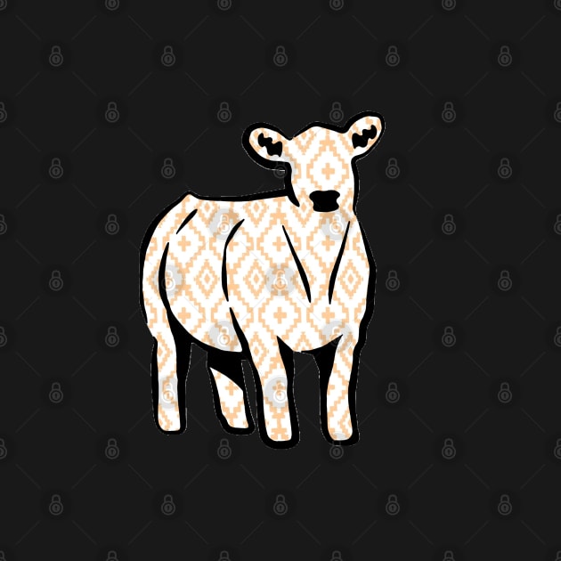 Rustic Yellow Aztec Cow Silhouette  - NOT FOR RESALE WITHOUT PERMISSION by l-oh