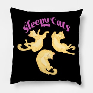 Sleepy Cats in Pink Pillow