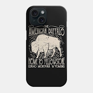 American Buffalo In Yellowstone, Vintage/Retro Design Phone Case