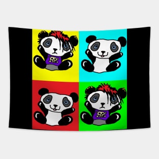 pop Art Panda Gothic Emo by LowEndGraphics Tapestry