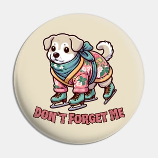 Ice skating dog Pin