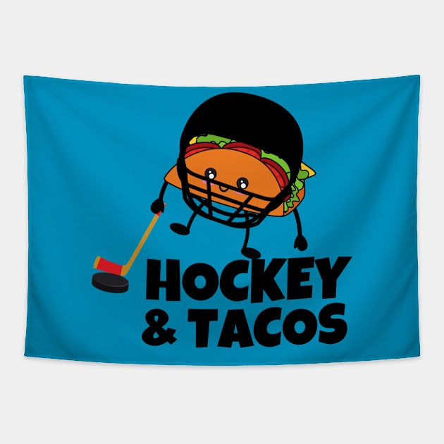 Hockey and Tacos Tapestry by Unique Treats Designs