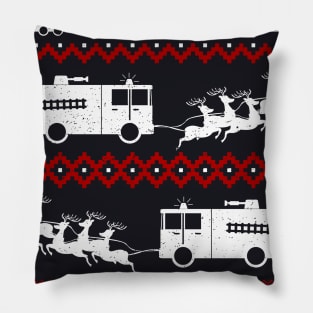 Christmas Firetruck firefighter fireman Pillow