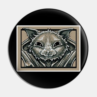 Fruit Bat Friend - Black Outlined Version Pin