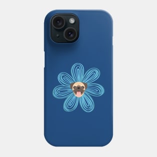 Pug Dog in Flower Head Phone Case