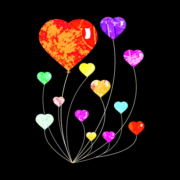 Vintage Balloon Hearts by evisionarts