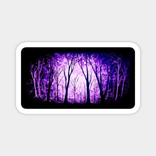 Minimal Black and Purple Forest Magnet