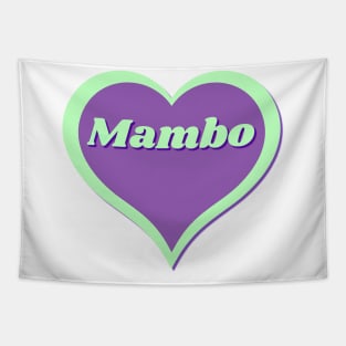 Mambo Heart in turquoise blue and purple colors for dancers. Tapestry