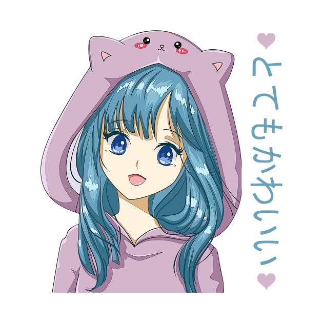 Kawaii Anime Cat Girl by PlayfulPandaDesigns