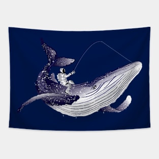 space  blue whale hunter Tapestry