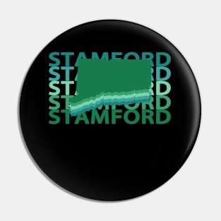 Stamford Connecticut Green Repeat Pin