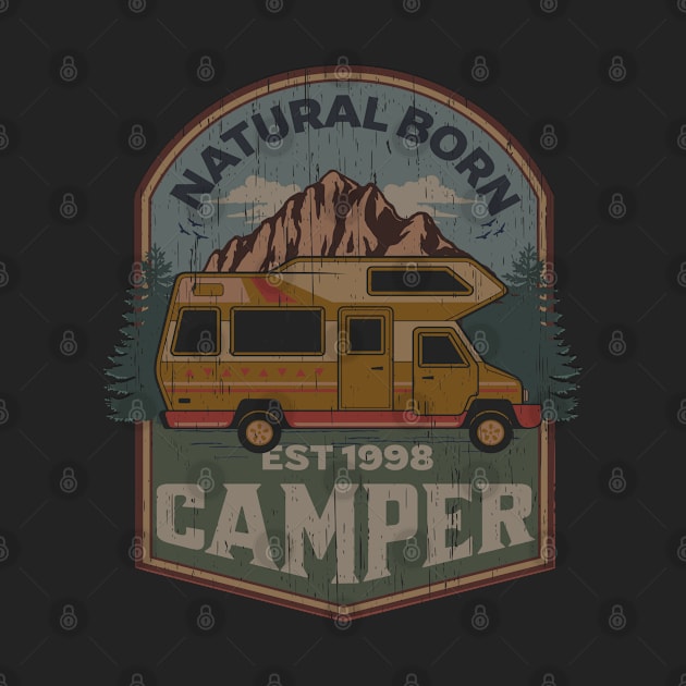 Natural Born Camper vintage retro distressed by SpaceWiz95