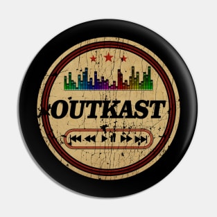 Graphic Outkast Name Retro Distressed Cassette Tape Vintage Pin