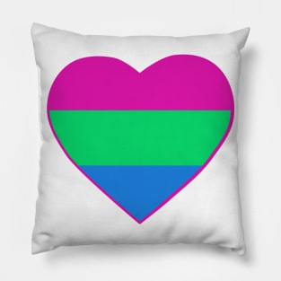 Pride Flag Heart Polysexual Pillow