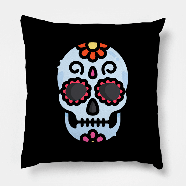 Mexican skull digital artwork Pillow by Aliii63s