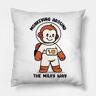 Monkeying around the milky way Pillow