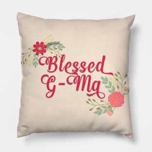 Blessed G-Ma Floral Christian Grandma Design Pillow