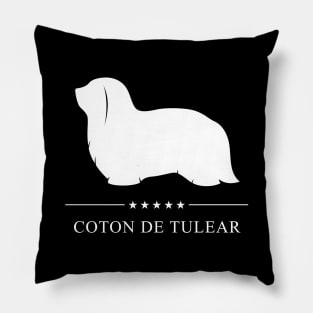 Coton de Tulear Dog White Silhouette Pillow