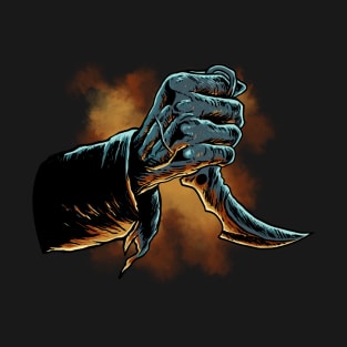 zombie hand with a knife T-Shirt